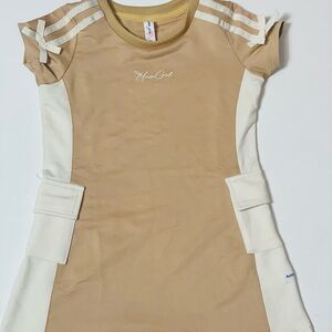 Stylish Tan and Cream Kids Casual Dress